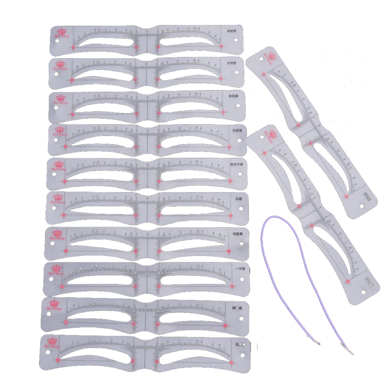 Description Picture 2 of itemWomen Eyebrow Stencils Kit 12 Pieces Eyebrow Shaping Tool Eyebrow Grooming Kit, Quick Thrush Tool