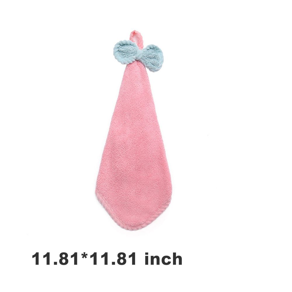 Description Picture 6 of itemCoral Fleece Bowknot Soft Hand Towels Quick Dry Hand Towel for Kitchen Thickened Microfiber Towel Absorbent Cleaning Rags